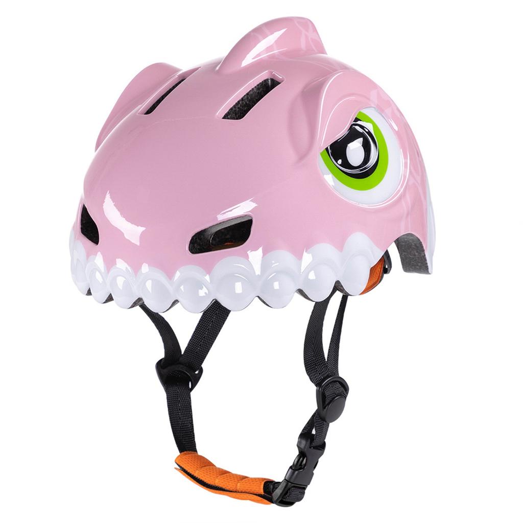 Casco da bicicletta per bambini 52-56 cm - dinosauro rosa