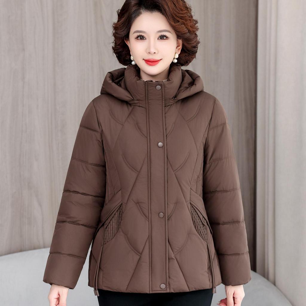 Autumn Winter Thicken Warm Parka Women Casual Solid Color Big Pocket Loose Short Hooded Coat Jackets Outwear