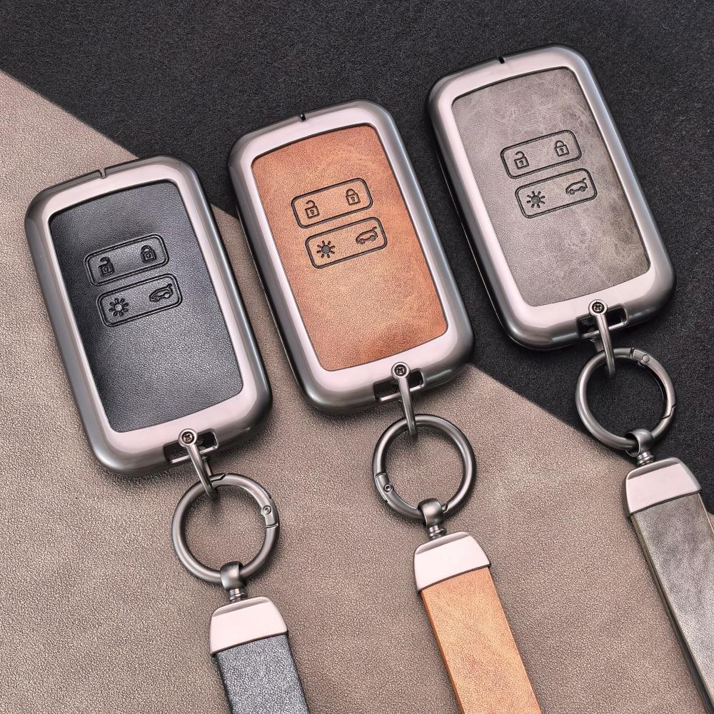 Leather Car Key Case Cover For Dacia Duster Logan 3 Jogger Sandero for Renault Clio 5 Megane 4 Zoe Kadjar Captur Arkana Koleos
