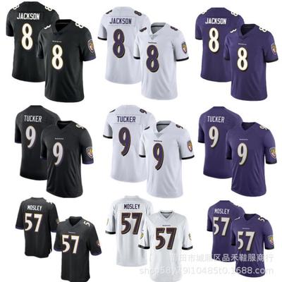 Baltimore Ravens NFL Football Jersey 8 Lamar Jackson 9 Custom Stitched Cotton Sports Fan Apparel Men Women
