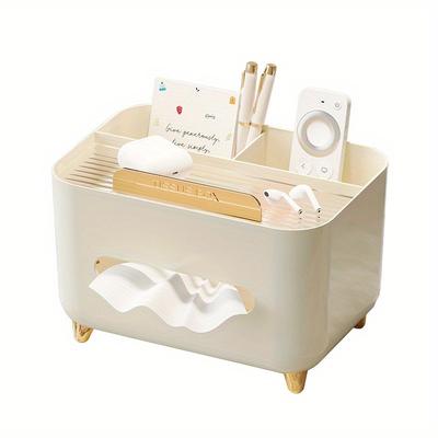 Multifunctional Tissue Box Creative Plastic Storage Organizer Remote Control Decor Elegant Gold Accent Living Room Coffee Table