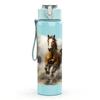 1PC Horse Misty Forest Landscape 750ml Color Plastic Sports Water Bottle Leakproof Flip Straw Lid Suitable for Sports Office Home Use