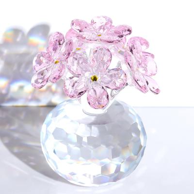 Crystal Figurine Pink Crystal Flower Home Ornaments Birthday Gift for Female Friend Day Gift Day Wedding Forget-me-not Mother's Valentine's