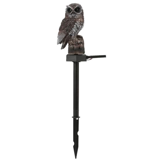 Solar Owl Lawn Light, Garden Owl Statue Solar Light, Outdoor LED Owl Light with Spike for Yard Patio Pathway