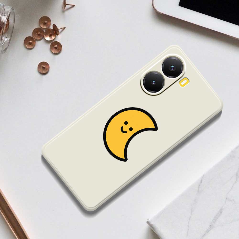 For Xiaomi Redmi Turbo 4 5G/Poco X7 Pro 5G Case Yellow Moon Pattern Printing Straight Edge TPU Phone Back Cover