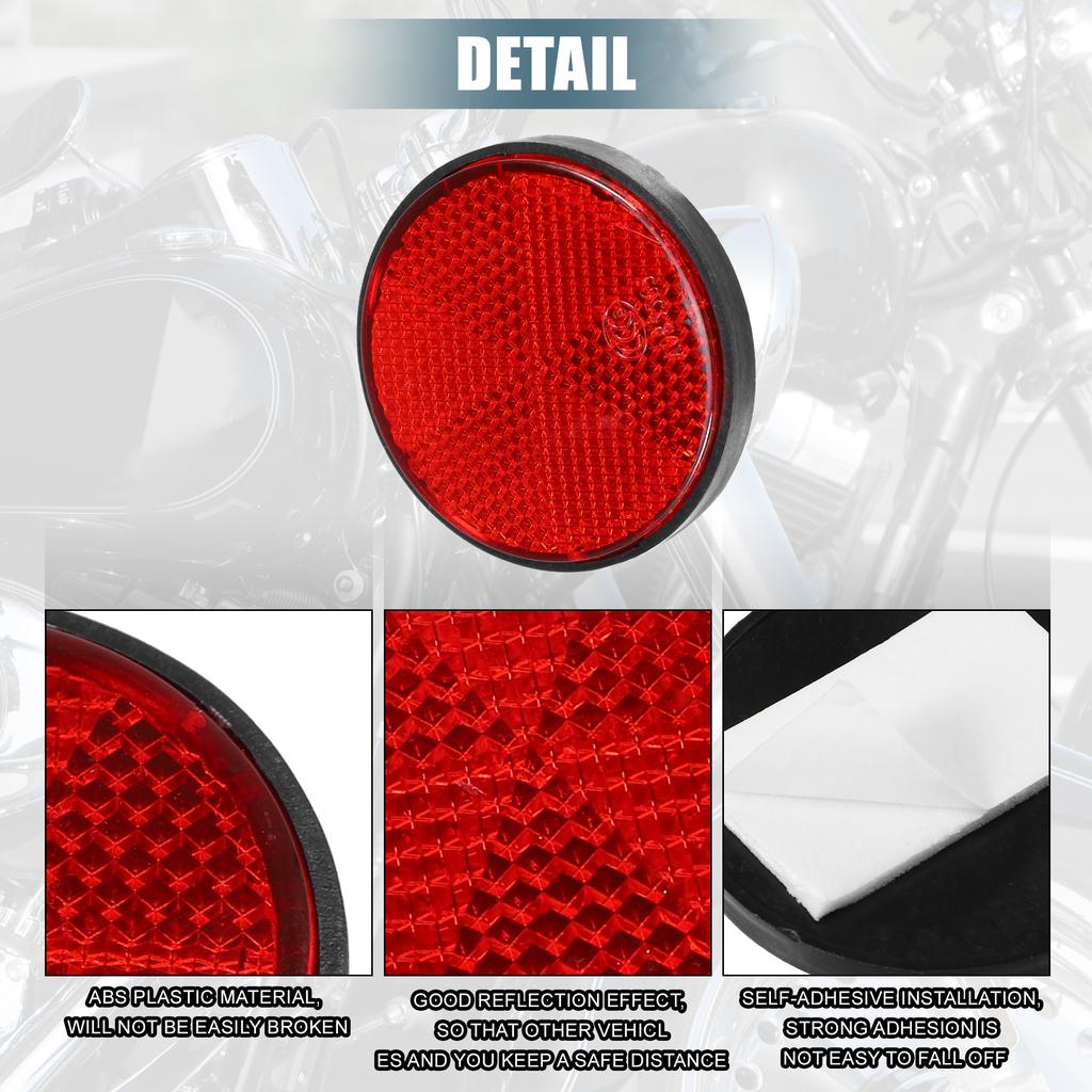 Motoforti 2-8 Sztuk Okrągłe Samoprzylepne Bezpieczeństwa Szprychy Odbijające Samoprzylepny Odbłyśnik do Motocykla Roweru Roweru Średnica 56 mm