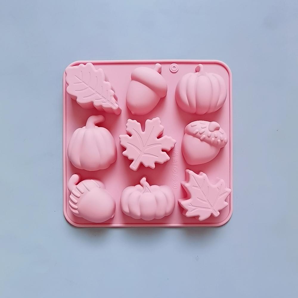 Silikonové formy s tématem Dne díkůvzdání 9 dutin dýně list žalud ovoce tvar forma na bonbony kreativní DIY čokoláda svíčka forma na ledové kostky