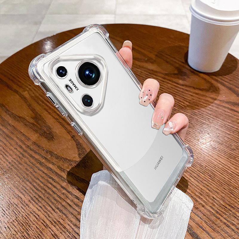 The Four-corner Airbag Is Suitable for Huawei pura90Pro Electroplated Mobile Phone Case Mate80 Transparent All-inclusive Soft Protective Case P70.