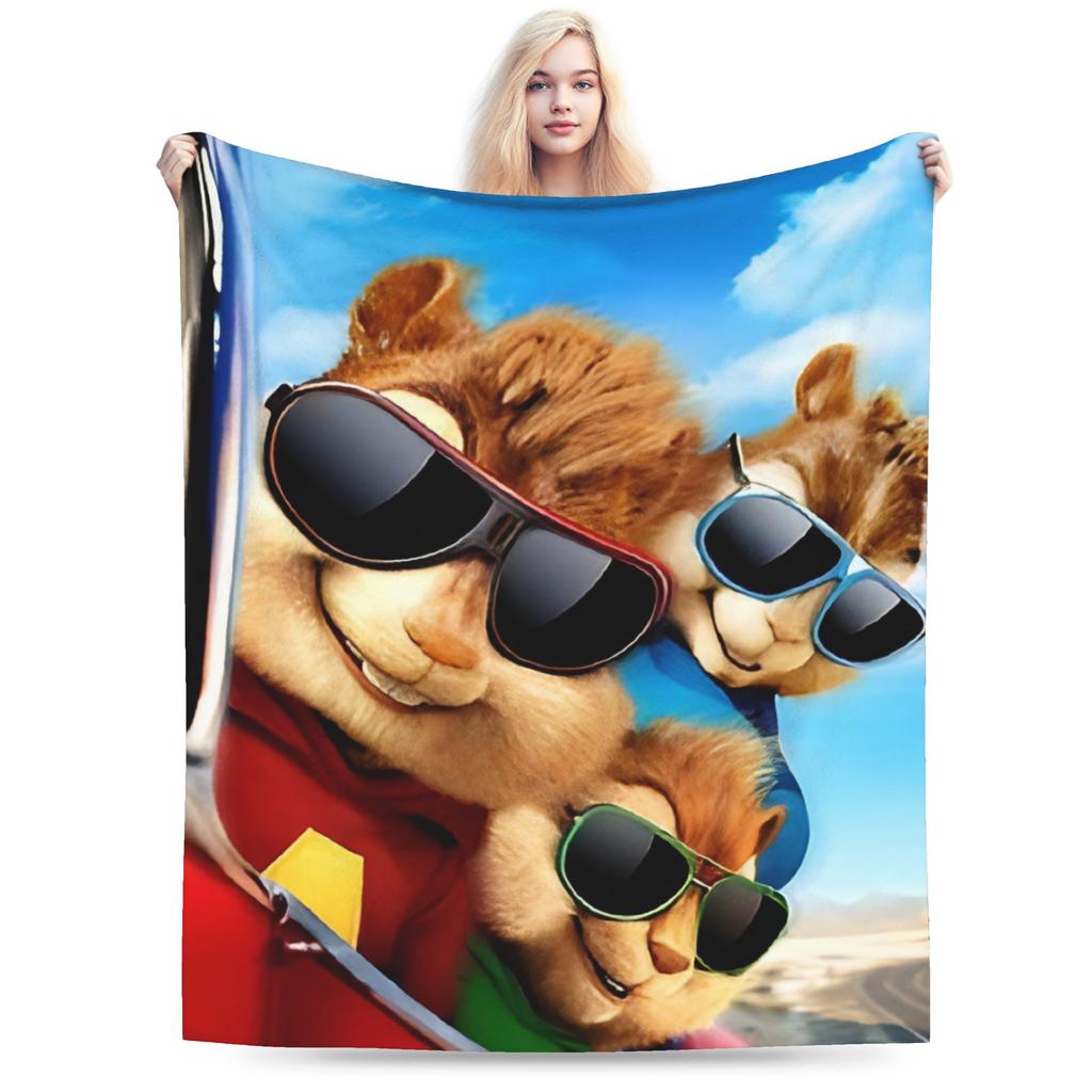 Super měkká deka Alvin a Chipmunkové Prémiový flanelový fleece Lehká přikrývka Teplé plyšové deky pro všechna roční období