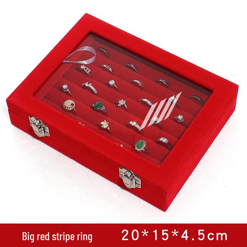 Velvet Jewelry Storage Box with Lid – Large Capacity for Rings, Earrings, Necklaces, Dustproof Display.