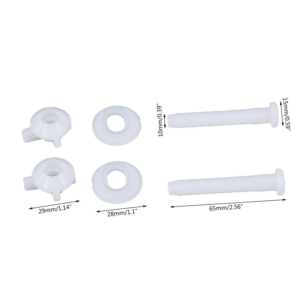 Convenient Toilet Bolt Replacement Reliable Toilet Hinge Screws Long Lasting Essential Toilet Hardware Kits Plastic