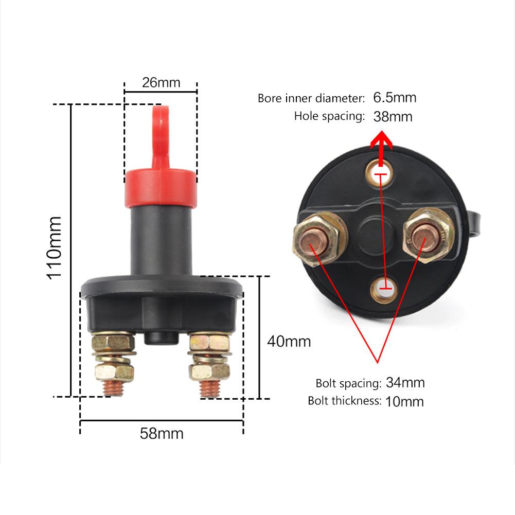 Universal Battery Switch 12V Battery Isolator Rotary Battery Power Disconnect Switch for Auto Truck Boat for Vehicle Car Van