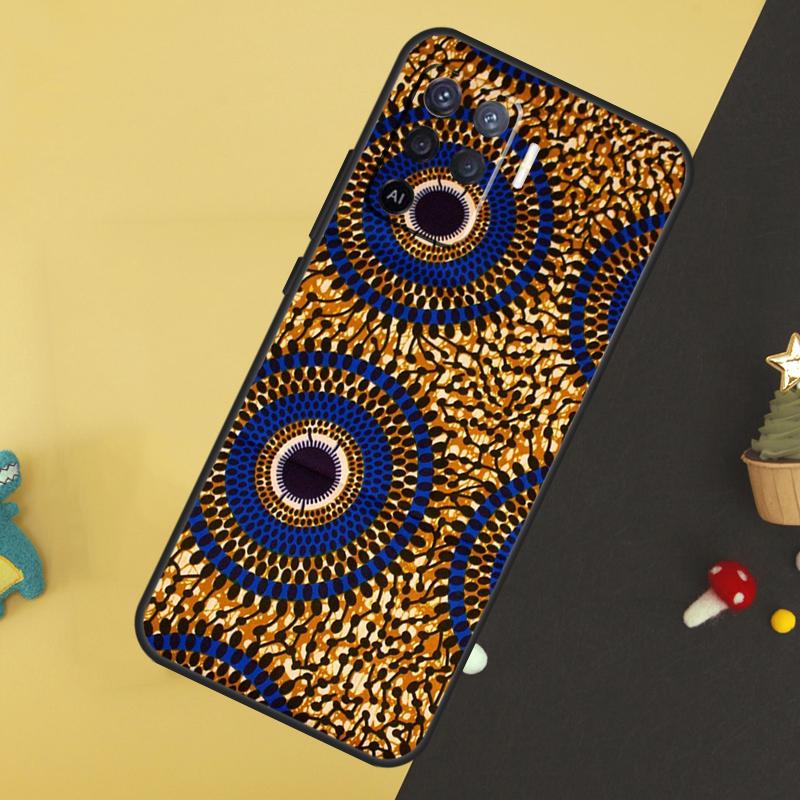 African Wax Pattern Fabric Case For Oppo A80 A60 A40 A54 A74 A94 A18 A38 A58 A78 A98 A96 A76 A16 A15 A17 A57 A5 A6 Pro