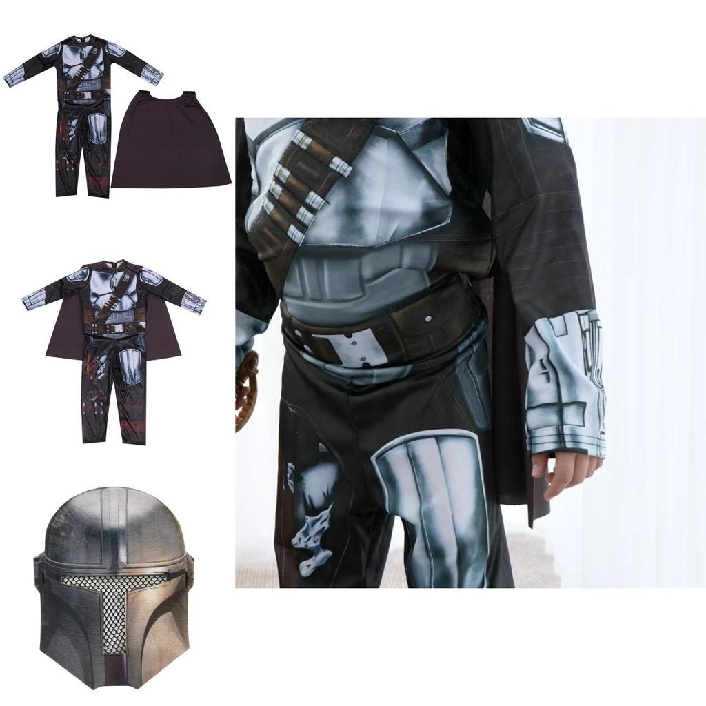 Star Wars Mandalorianer Halloween Kostümset für Jungen; Overall, Maske und Umhang inklusive!