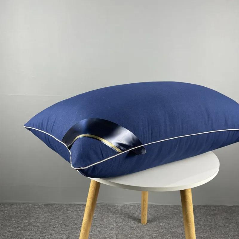 Kissen aus 100 % Baumwolle, für Schlafzimmer, Bett, Schlaf, Nackenkissen, mittlerer bis hoher Kissenkern, mattiert, verdickt, maschinenwaschbar, Bettbezug, weiß