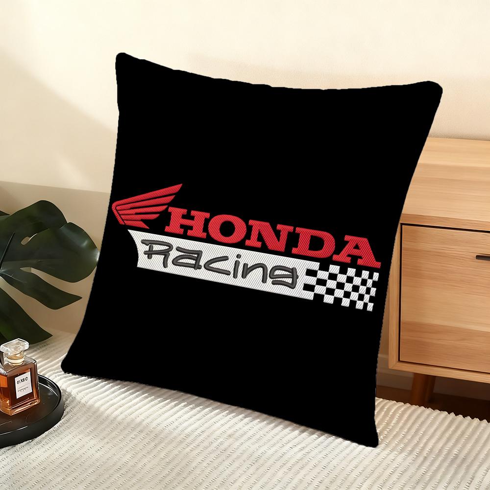 

H-H-Honda Motorcycle Cushion Cover Silky Short Plush Home Sofa Cushion Cover - Invisible Zipper Home Decoration 30cmx30cm