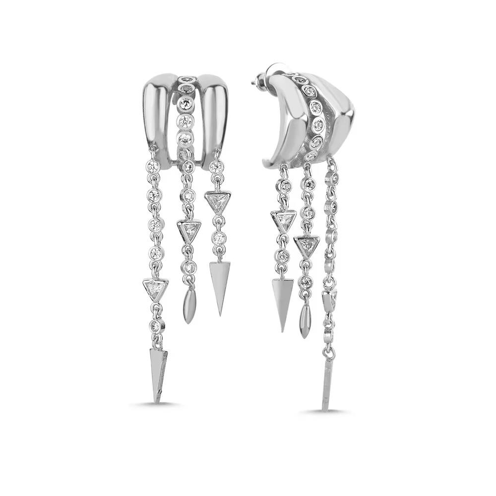 New Fashion 5A Cubic Zirconia Sparking Colorful Rainbow Cubic Zirconia Drop Hoop Earring Women Jewelry