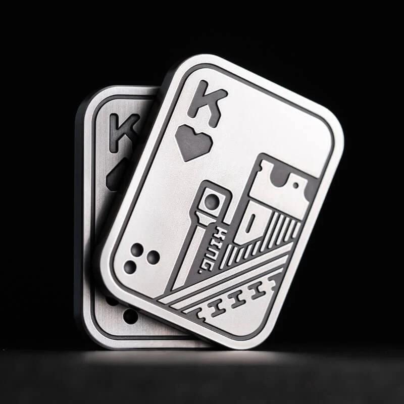 EDC Spade AK Push Card Metal Spinner Toy with Magnetic Handle