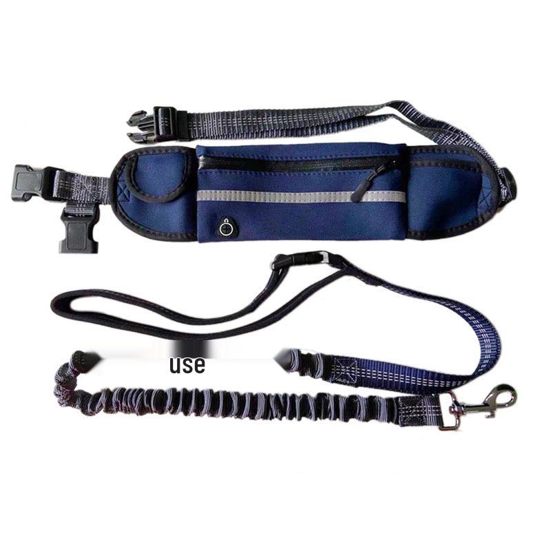 Pet Running Leash with Portable Waist Bag - Full-Function Dog Leash