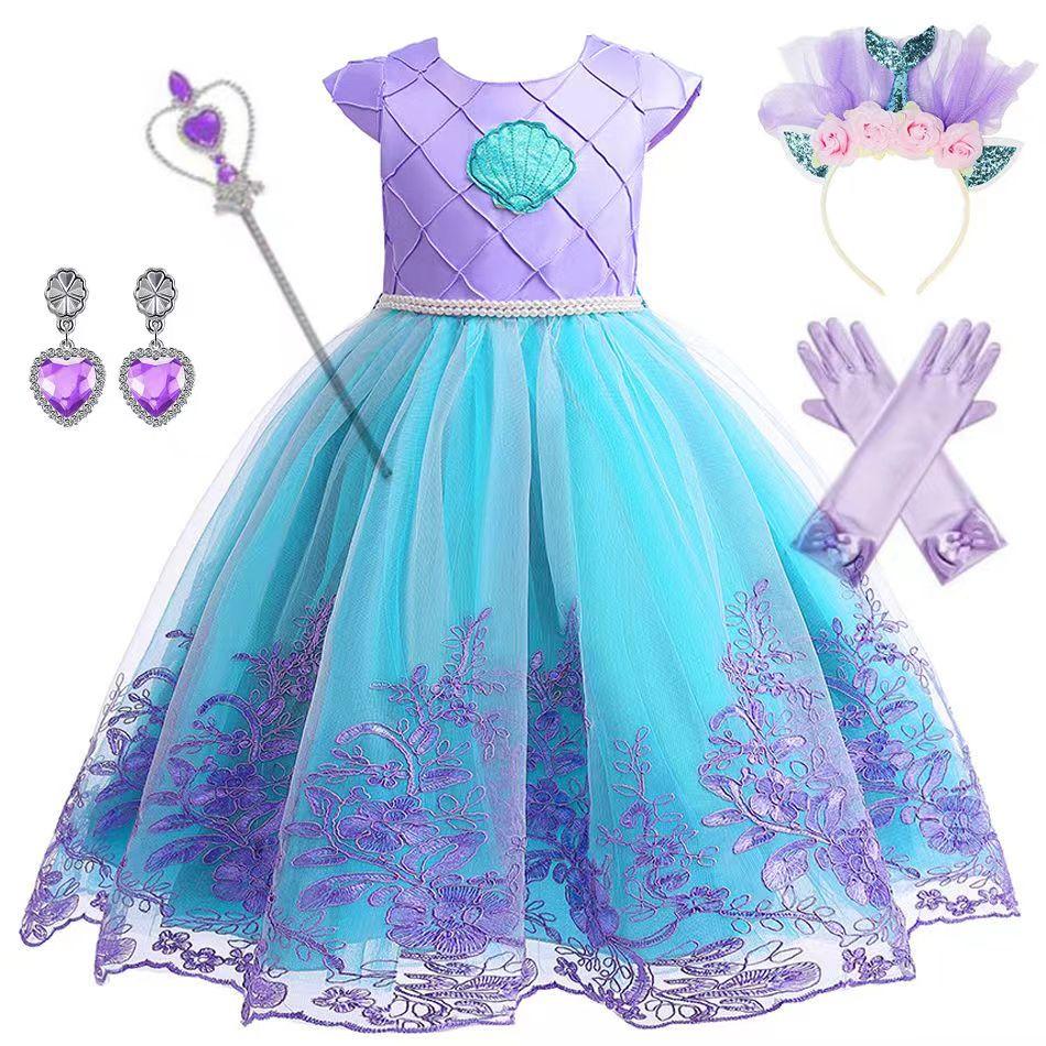 Mermaid Princess Dress with Accessories Premium Fabric 140cm 9-10 Years