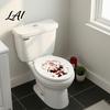 Indoor Outdoor Ornament Funny Santa Hug Paper Toilet Sticker Peel And Stick Christmas Merry Decor Bathroom Decal Humorous Holiday for Restroom,