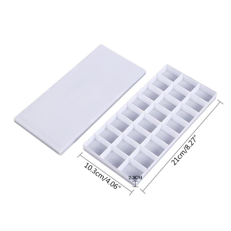 Portable Artist Paint Tray 24 Deep Compartments Plastic Paint Palette Paint Tray with Lid for Travel Painting