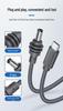 Gray Waterproof MiniDC to Type-C Male-to-Male Power Charging Cable for Outdoor Use