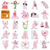 Pink Rabbit Funny Emoji Stickers – 50 Sheets for DIY Decoration, Suitcases, Computers, Journals