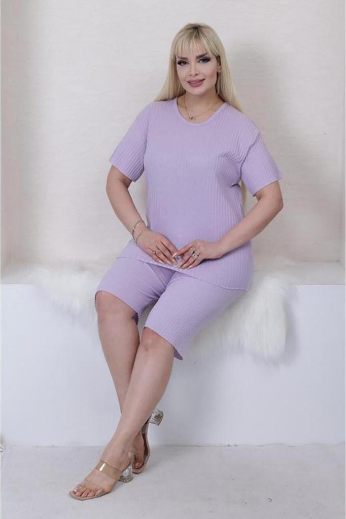Women's Style Plus Size Pajama Set Pink Big Size Capri Pajama Set