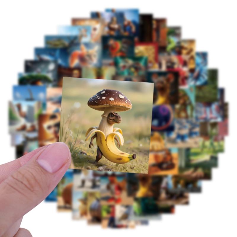 80Pcs Tung Tung Sahur Italian Brainrot Desktop Fun Decorative Waterproof Stickers Abstract Decals For Cupboard Fridge Door