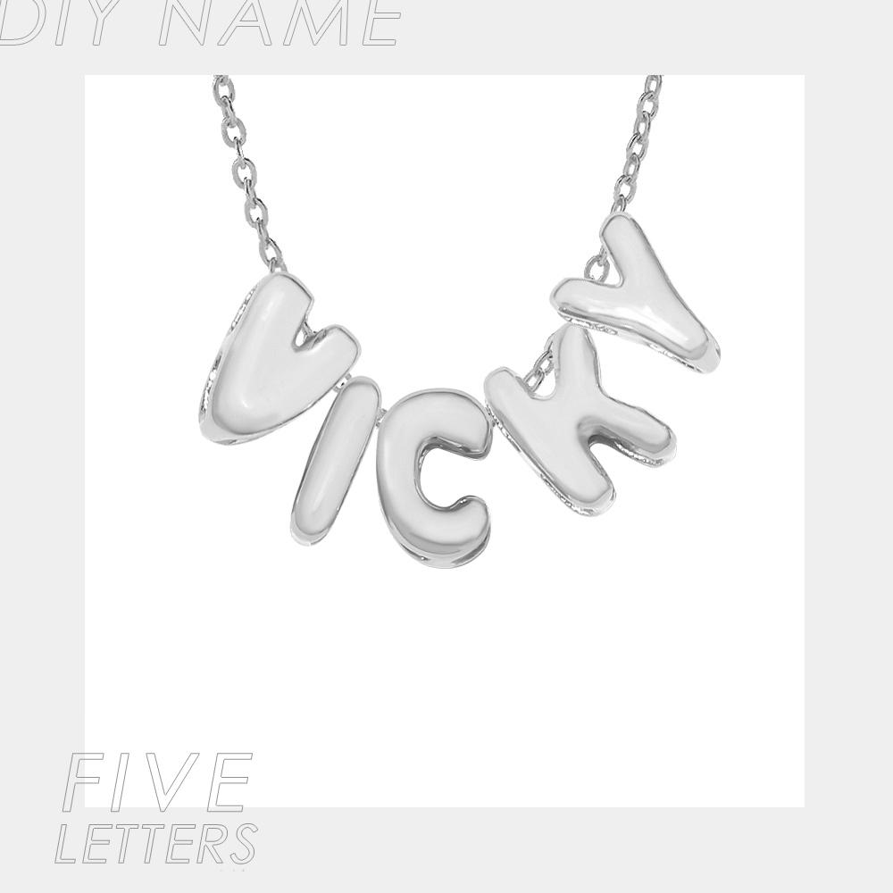EMANCO Women's Name Necklace Gold-plated 3D Bubble Letter Customized High-end Jewelry New Year Gift for Her