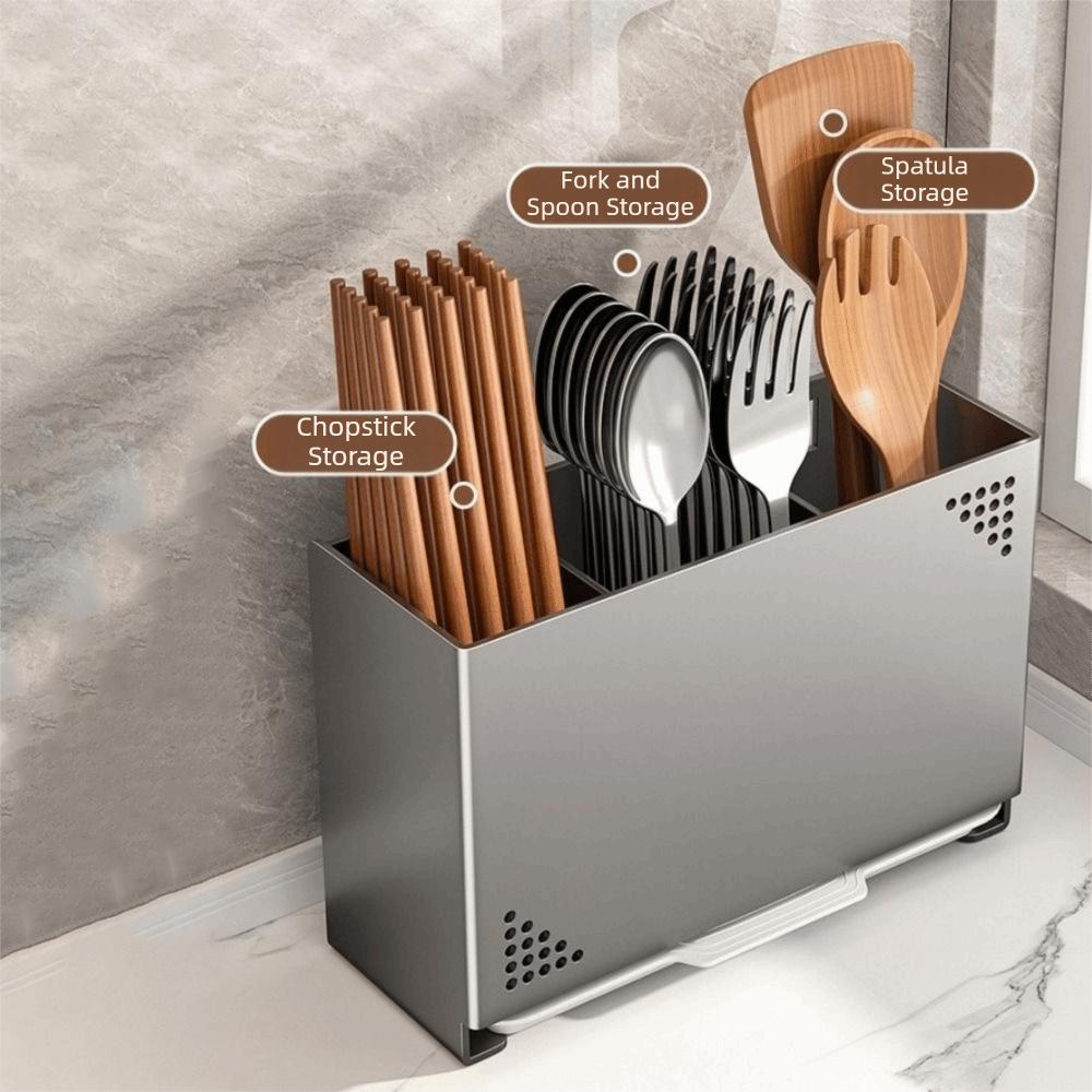 Wall Mounted Chopsticks Storage Box Carbon Steel Chopsticks Cage Cutlery Drying Basket  for Kitchen