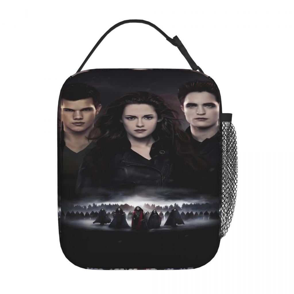 3D The Twilight Saga Edward Bella 1 Lunch Bag Portable Lunch Box School Custom Cooler Bag Cute Oxford Thermal Tote Handbags