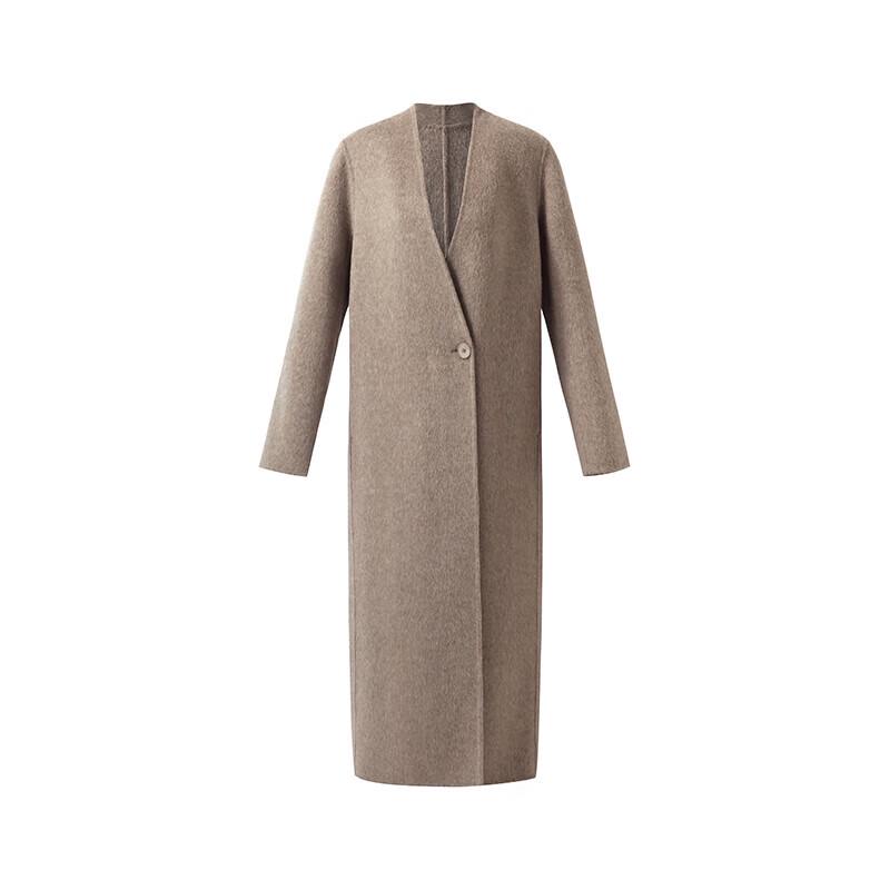 GOELIA Women's Winter Wool Alpaca V-Neck Double-Sided Coat
