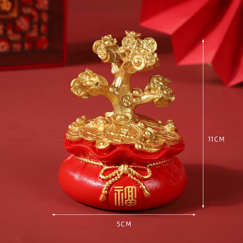 

1 Piece Tabletop Diy Accessories Chinese Feng Shui Decoration Money Tree For Wealth And Good Luck Blessing Bag