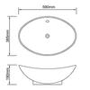 Ceramic Wash Basin Ceramic Sink Overflow Oval Shape 59 X 38.5 Cm