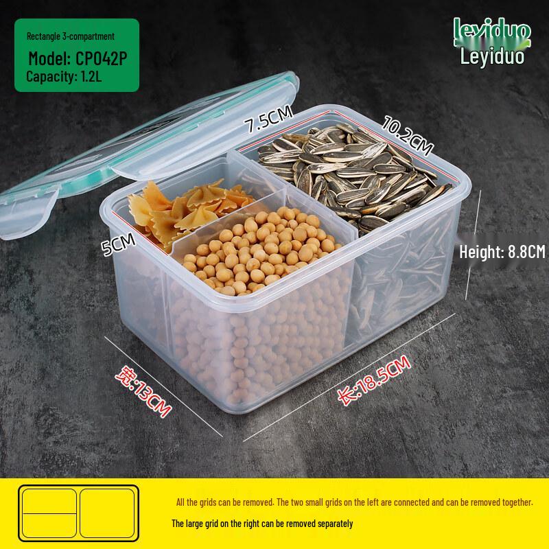 ZISIZ Divided Plastic Refrigerator Storage Container