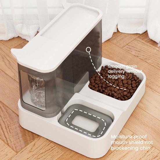 

Automatic Cat Feeder And Water Dispenser 2-in-1 Detachable Food Feeder And Water Fountain for Indoor Small Dogs Cats A сірий