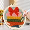 20x20cm Punch Needle Embroidery Starter Kits Creative for Adults Beginners Cartoon Punch Needle Kits Easy Handicraft DIY Gift