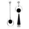 Korean Fashion Geometric Long Asymmetry Earring Rhinestone Circle Ear Stud New Acrylic Big Earrings