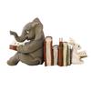 1 Pcs Elephant And Rabbit Reading Learning Statue Bookend Resin Animal Statue Decoration Home Decor