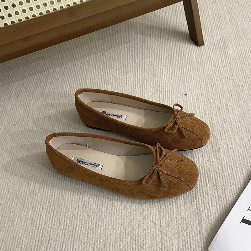 Fashion Footwear Round Toe  Women Ballet Flats Dance Shoes Luxury Female Shallow Fashion Butterfly-Knot Slip On Ladies Flats Shoes