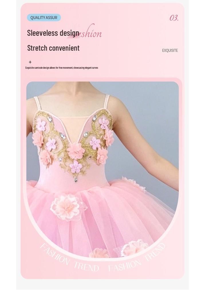 Costume da Bambina Rosa Lago dei Cigni Balletto Gonna-Pigiama