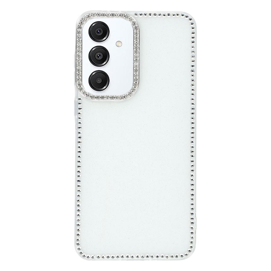 For Samsung Galaxy A15 4G/A15 5G Case Rhinestone Edge Glitter Back TPU+PC IMD Phone Cover