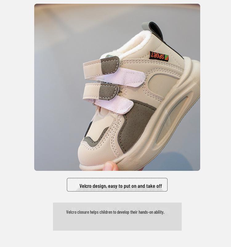 Winter-Baumwollschuhe für Jungen mit Samtfutter - Frostsichere Schneestiefel für kleine und mittelgroße Kinder