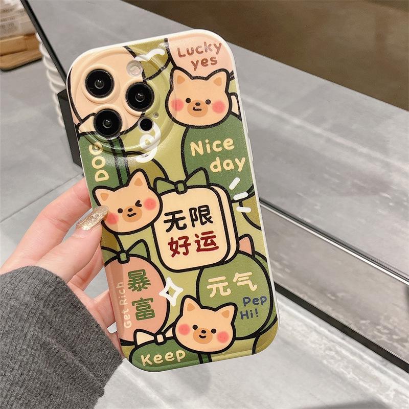 Zhitai Cartoon Silikon Handyhülle für iPhone 14/15 Pro, Vivo, Huawei mit Luftpolster