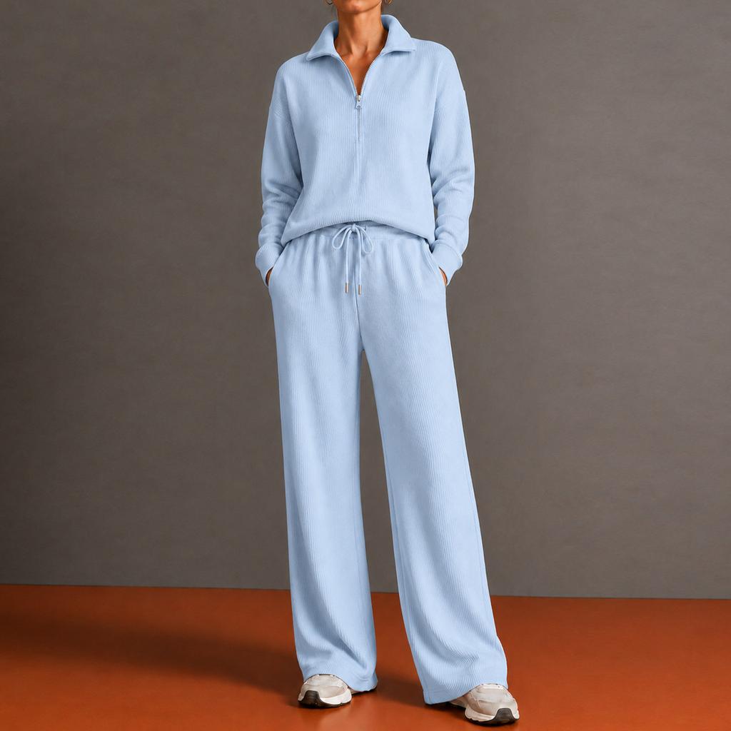 Women's Color Sleeveless Top and Straight Leg Pants 2-Piece Set In Cotton for Casual Wear