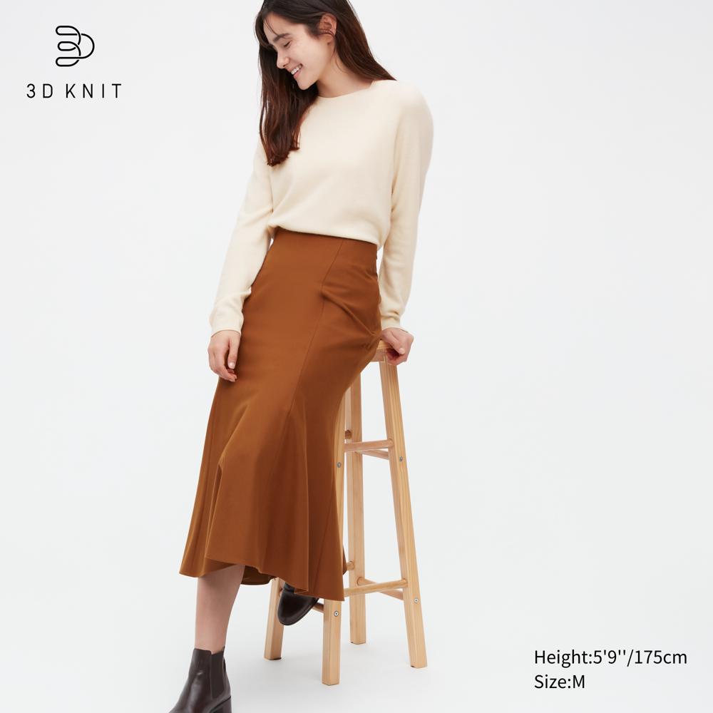 

UNIQLO 3D Вязаный Кашемировый Свитер с Круглым Вырезом и Длинным Рукавом