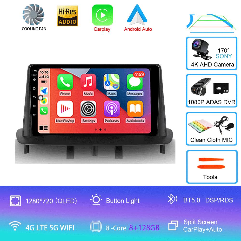 For Renault Megane 3 Fluence Samsung SM3 2008 - 2014 Car Radio Android 14 Carplay Auto Multimedia Player Stereo 2din Head Unit