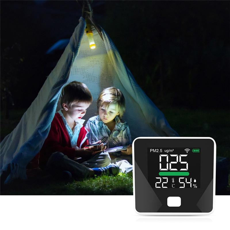 A96I-Tuya Wifi Air Quality Meter PM2.5 Temperature Humidity Tester Portable LED Display For Home Office